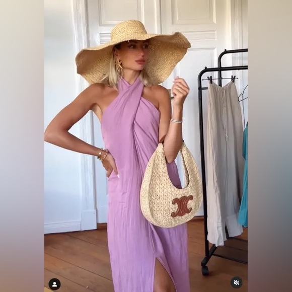 ZARA LINEN HALTER DRESS NWT - Picture 3 of 10